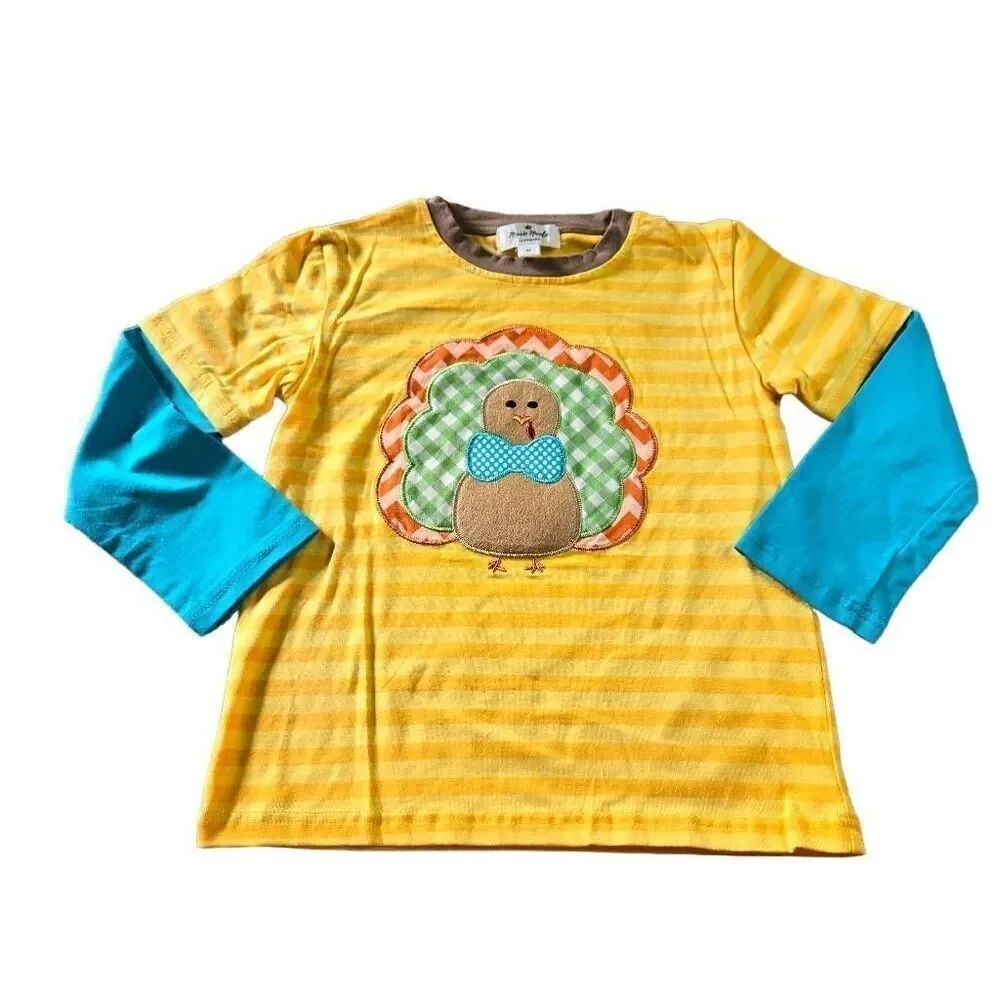 Marie Nicole Clothing Thanksgiving Turkey Boys shirt longsleeve M8